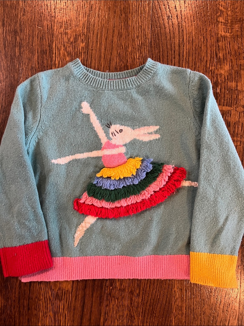 Mini Boden Bunny Ballerina Sweater Size 5-6